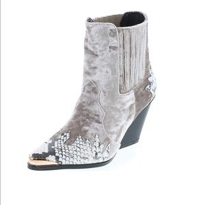 Snake print booties